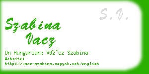 szabina vacz business card